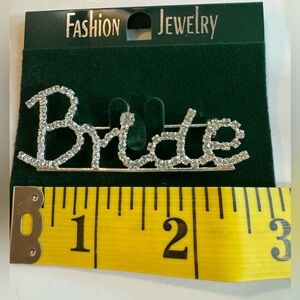 New Bride rhinestone brooch